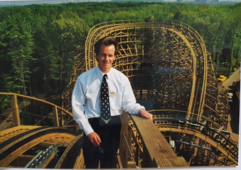 Christian Angenvoort on a roller coaster, 1998